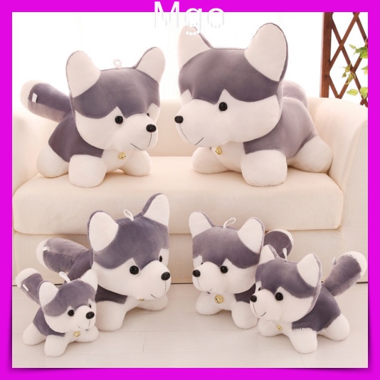 Gấu Bông Con Chó Husky Nhồi Bông Con Chó Dễ Thương Cao Cấp Cao Siêu Mềm Mịn An Toàn 25cm Và 40cm