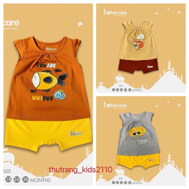 Bộ cộc tay bé gái - bộ cộc tay father care cho bé gái