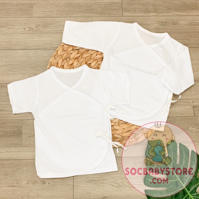 Áo buộc dây cotton sơ sinh