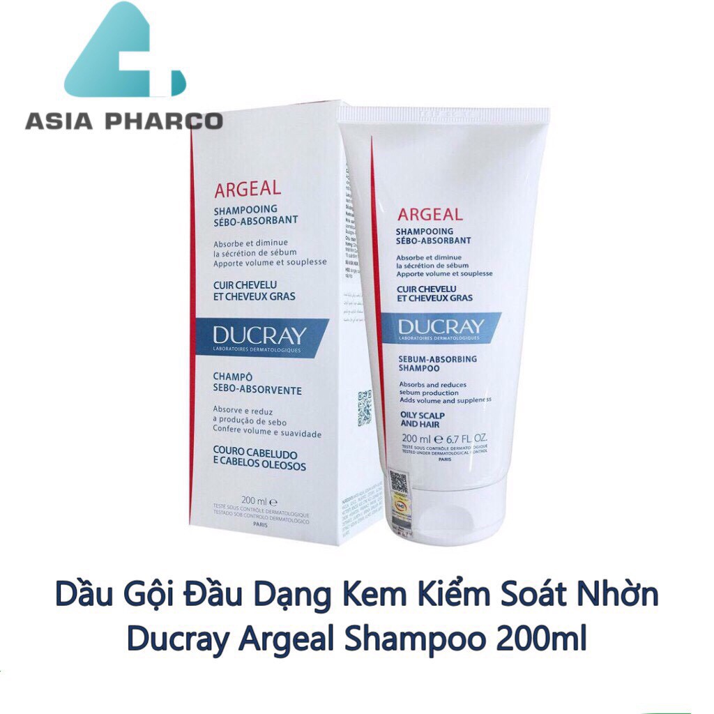 DẦU GỘI DẠNG KEM GIẢM GÀU, KIỂM SOÁT NHỜN DUCRAY ARGEAL SHAMPOO 200ML CHÍNH HÃNG - 6878