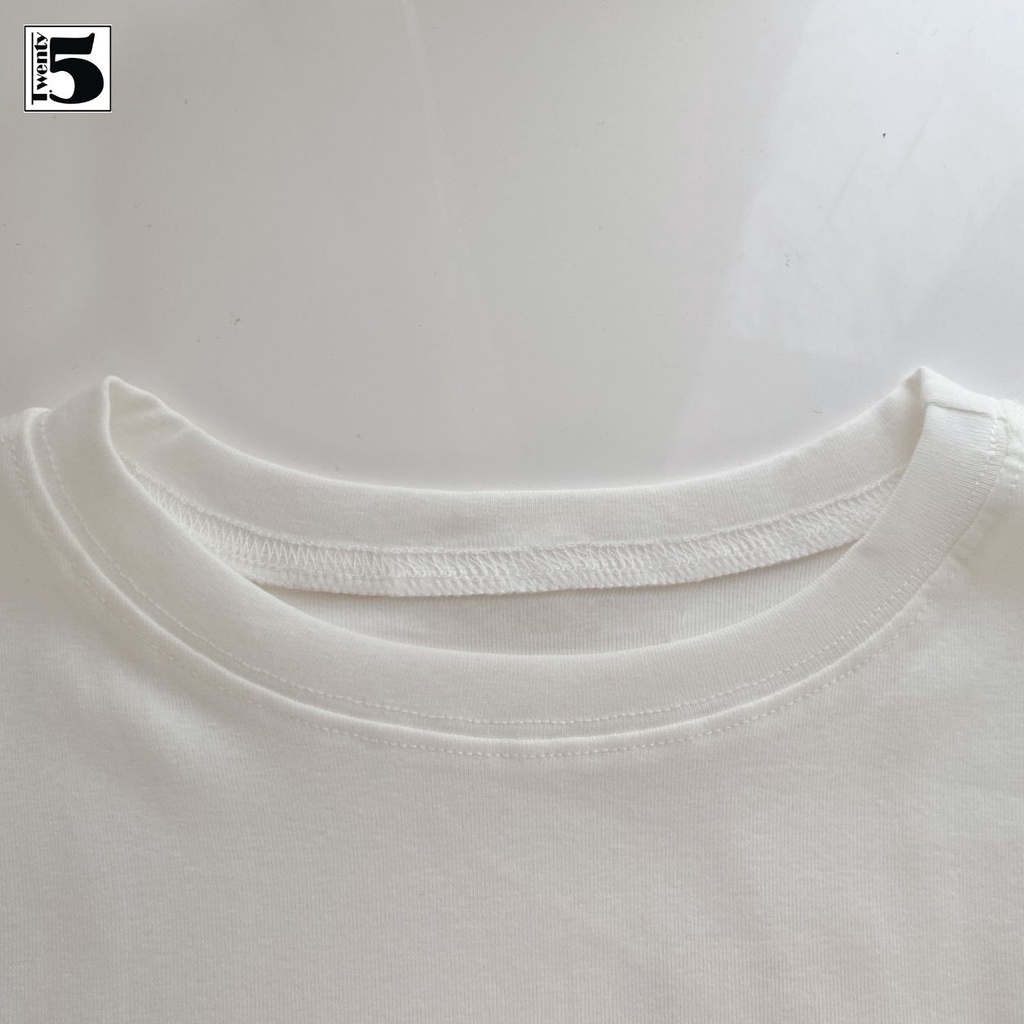 Áo thun nữ dáng ôm chất cotton mịn co dãn họa tiết in chữ Twentyfive 4065