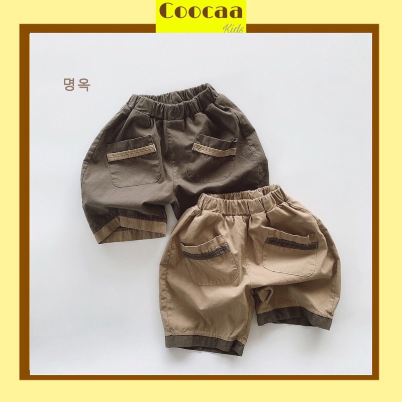 Quần short 2 túi form rộng Hàn Quốc dành cho bé trai bé gái size 80-120