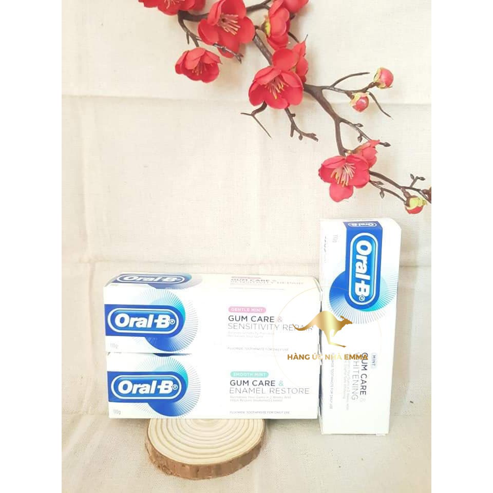 (Hàng Auth, Có Bill) Kem đánh răng Oral-B Gum Care & Men Restore Smooth Mint Úc