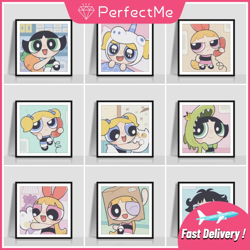 Bộ tranh đính đá 5D họa tiết cô gái cảnh sát hoạt hình độc đáo kích thước 30x30cm DIY dùng trang trí