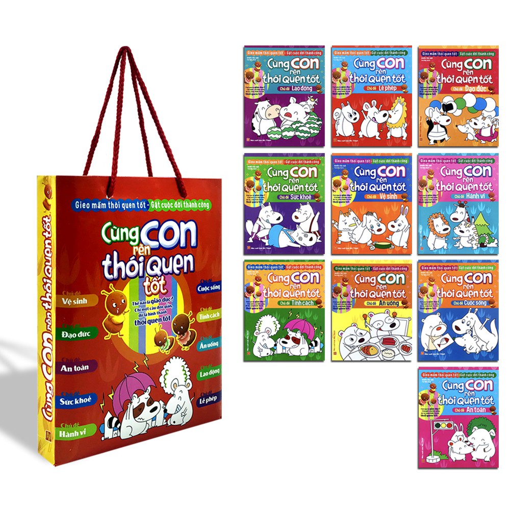 Sách - Cùng con rèn thói quen tốt (Túi 10 cuốn) B250 | BigBuy360 - bigbuy360.vn