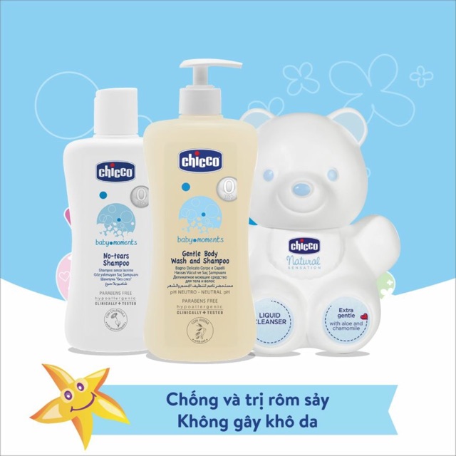 Sữa tắm gội Chicco chai 200ml & 500ml cho bé | BigBuy360 - bigbuy360.vn