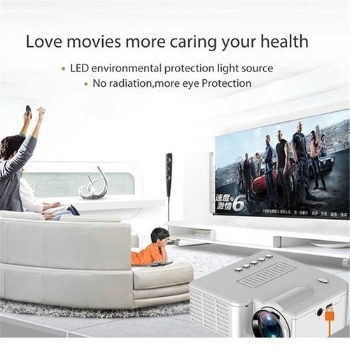 Máy Chiếu Đa Phương Tiện Tại Nhà Hd 1080p Led Mini Hdmi Vga Av Usb Sd