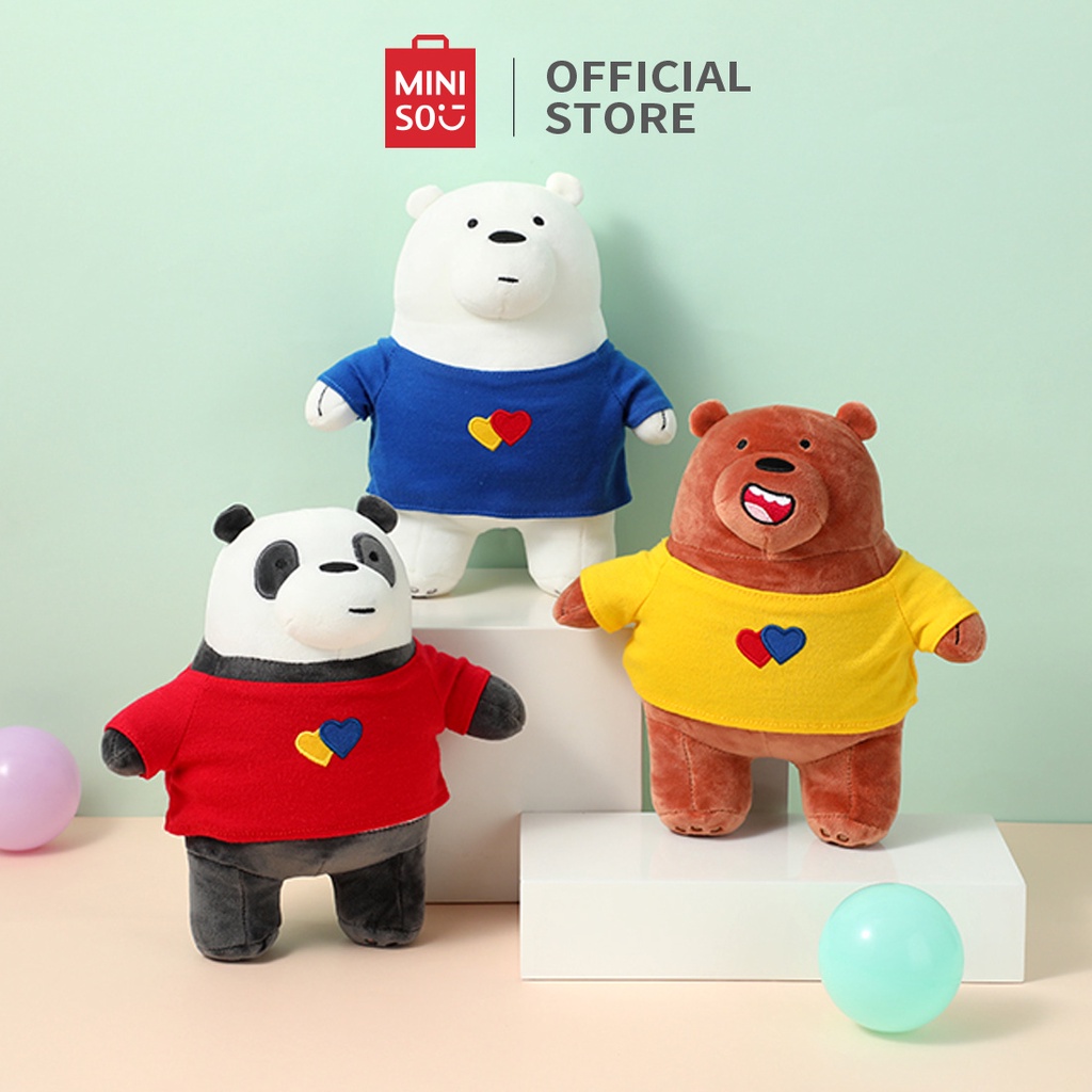 [Mã LIFEMALL2503 giảm 15% đơn 99K] Gấu bông mềm mịn chất liệu cao cấp We Bare Bears Miniso