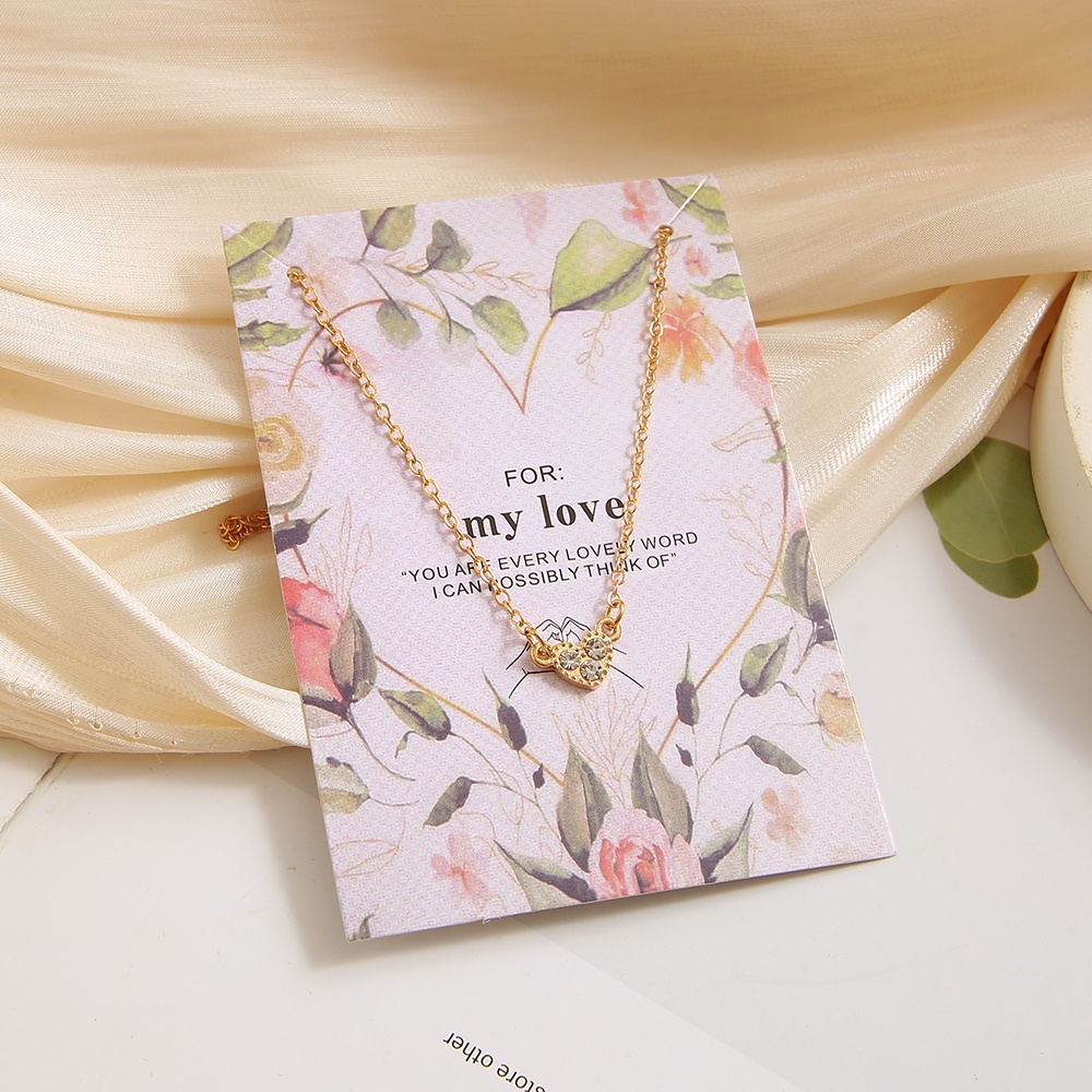 iF YOU Vòng cổ choker   mạ vàng mặt trái tim đính kim cương giả thời trang