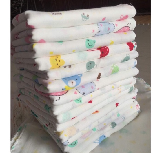 Set 10 Khăn xô sữa IN HOA xuất nhật 2 lớp cho bé