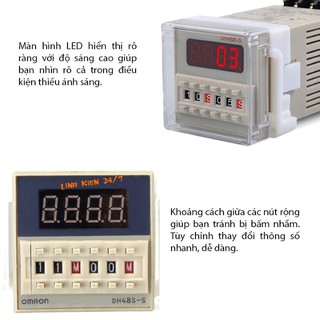 BỘ RELAY TIMER DH48S-S 220V 5A, CÔNG TẮC HẸN GIỜ BẬT TẮT TỰ ĐỘNG 0,1S-99H