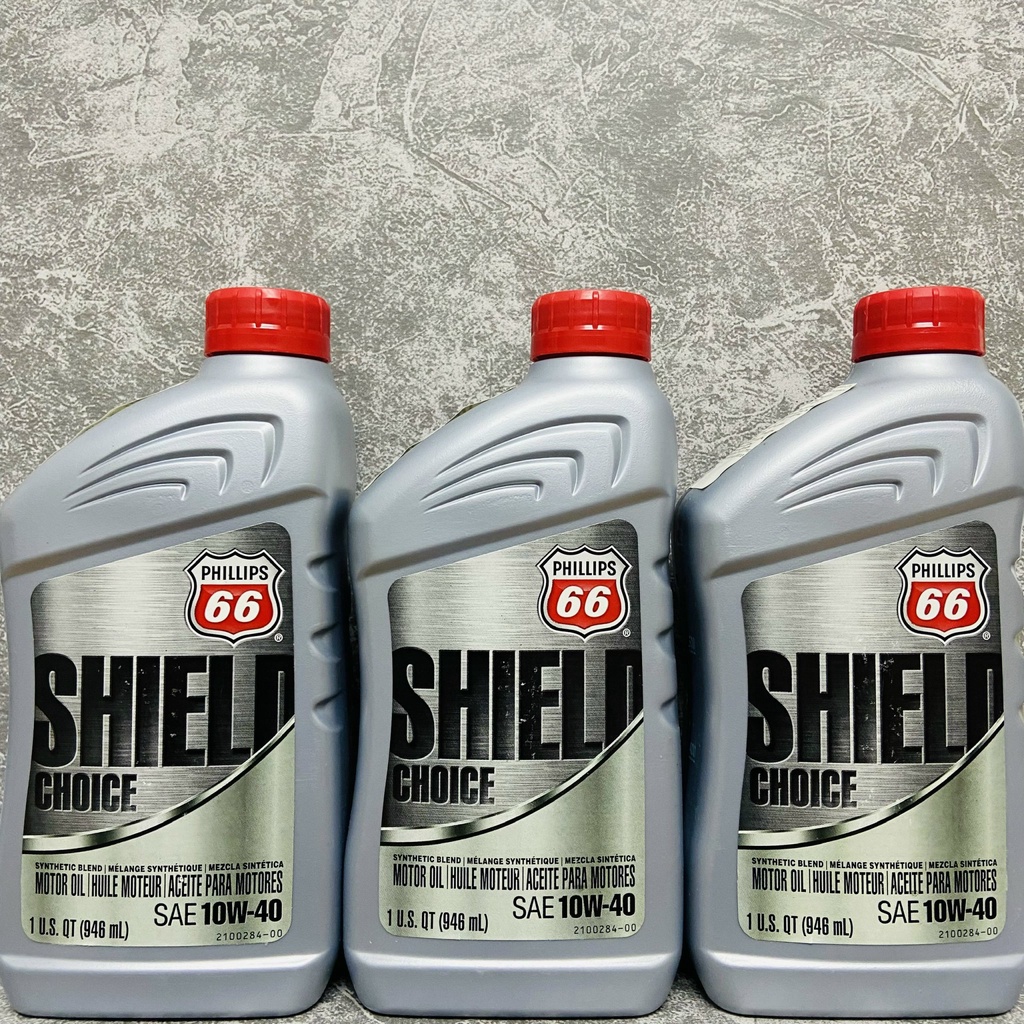 Nhớt xe côn tay, xe số Phillips66 SHIELD Choice 10W40 946ML (Mỹ)