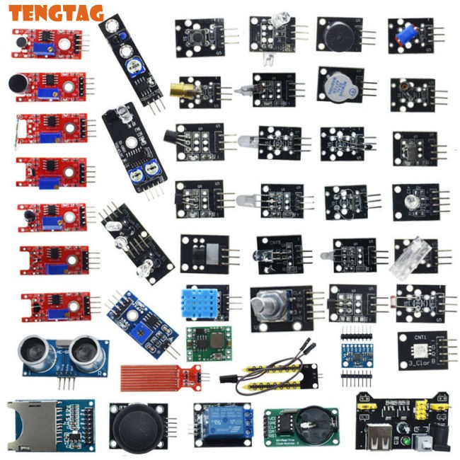 For Arduino 45 in 1 Sensors Modules Starter Kit Better Than 37in1 Sensor Kit 37 in 1 Sensor Kit Uno R3 Mega2560