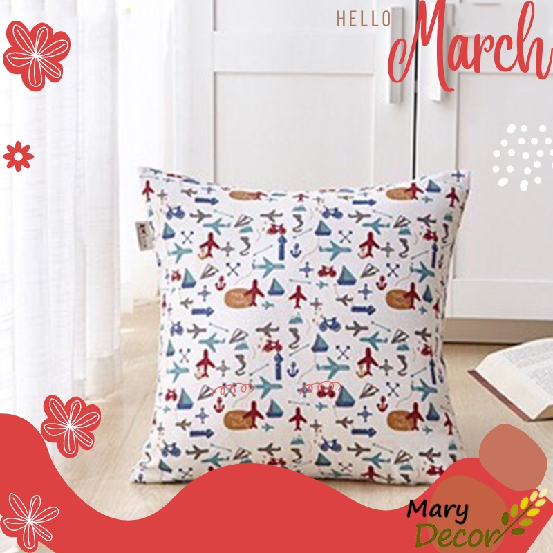 Gối tựa sofa Mary Decor - họa tiết Máy bay G-E06