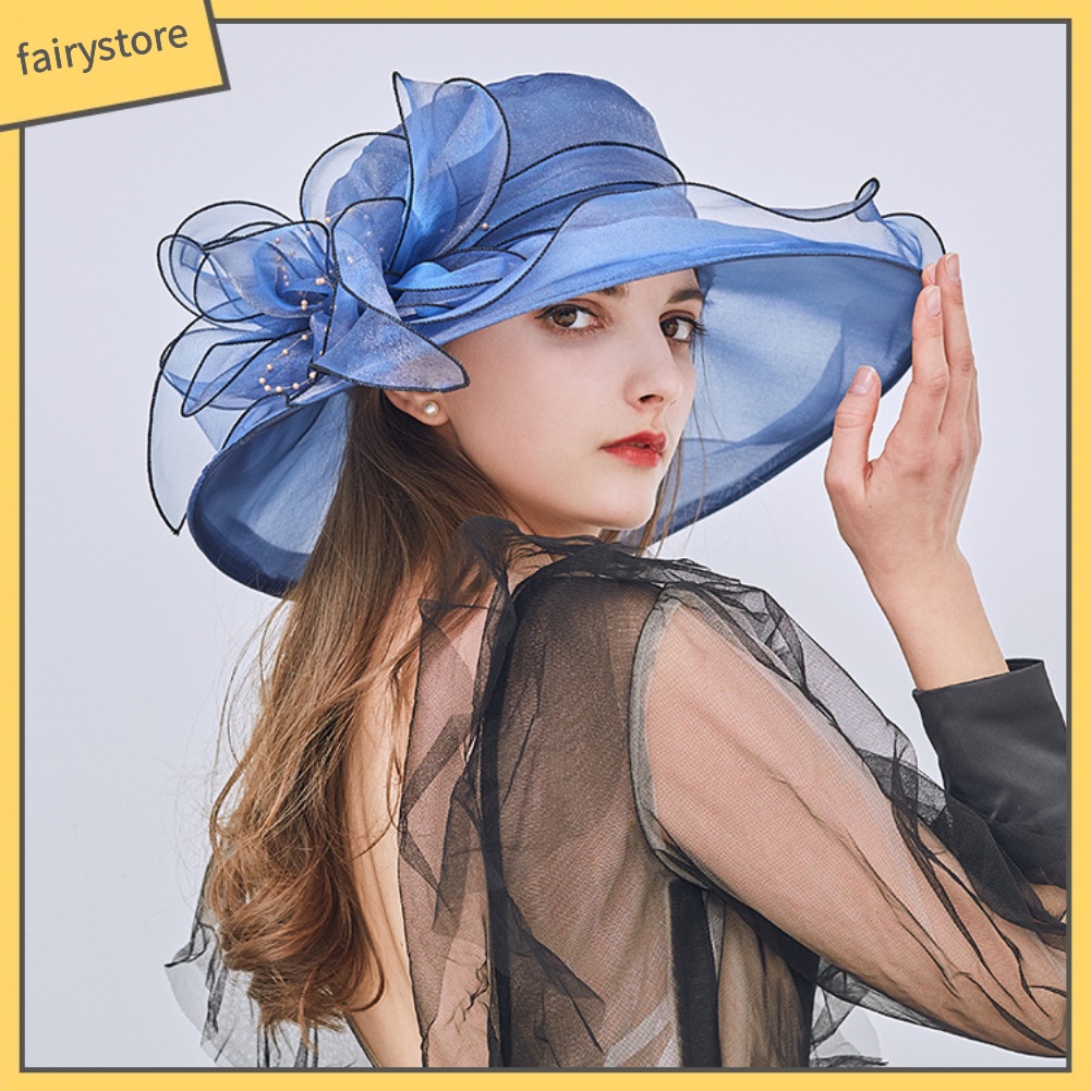 Mũ Vành Nữ Đính Hoa Thời Trang