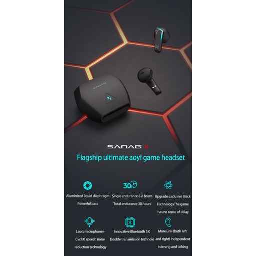 Có sẵn SANAG XPRO TWS Bluetooth 5.0 Tai Nghe Độ Trễ Thấp Chơi Game Tai Nghe Tai Nghe Stereo Tai Nghe Âm Thanh> thủ môn