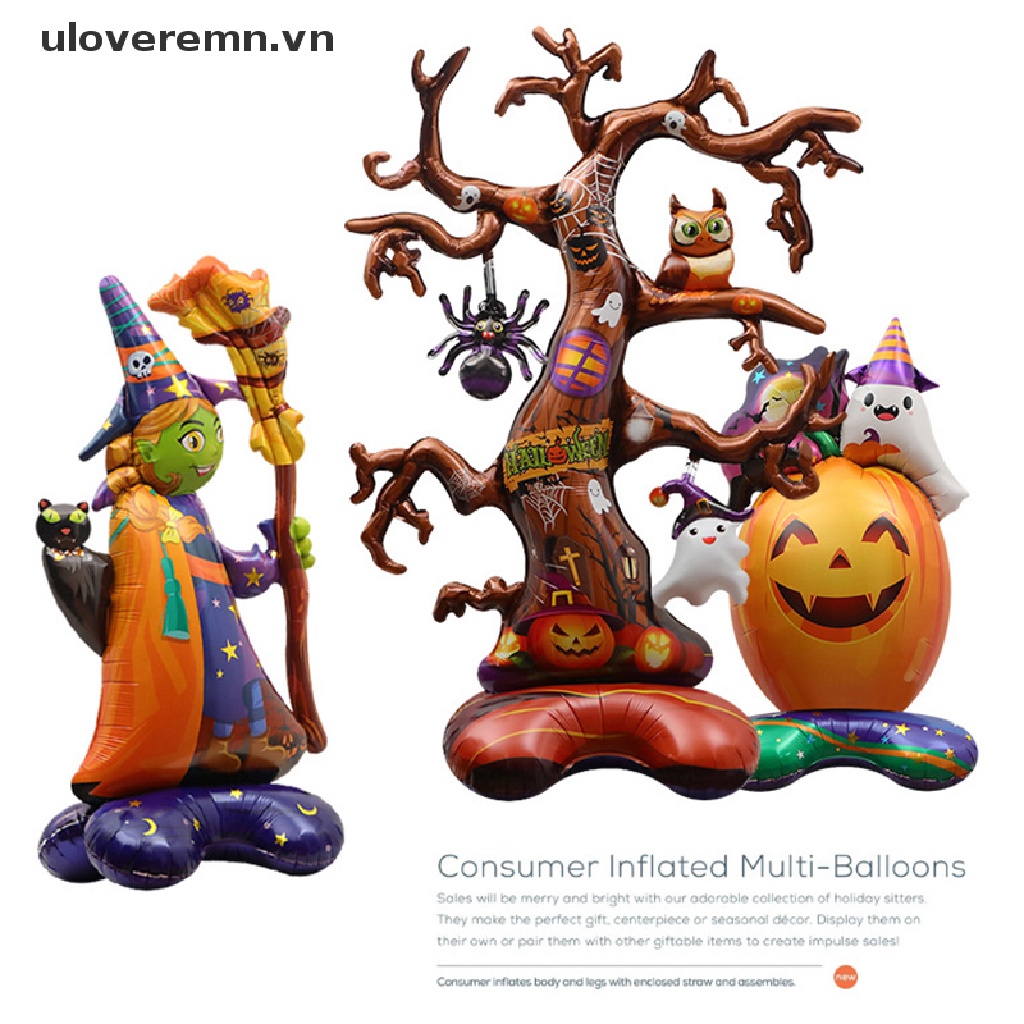Bong Bóng Lá Nhôm Hình Phù Thủy Bí Ngô Trang Trí Tiệc Halloween