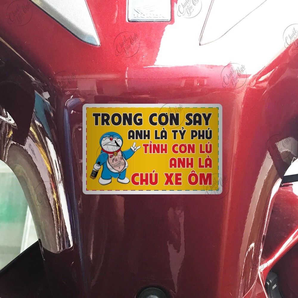 Combo 5 miếng dán cảnh báo vui dán xe máy NT 18