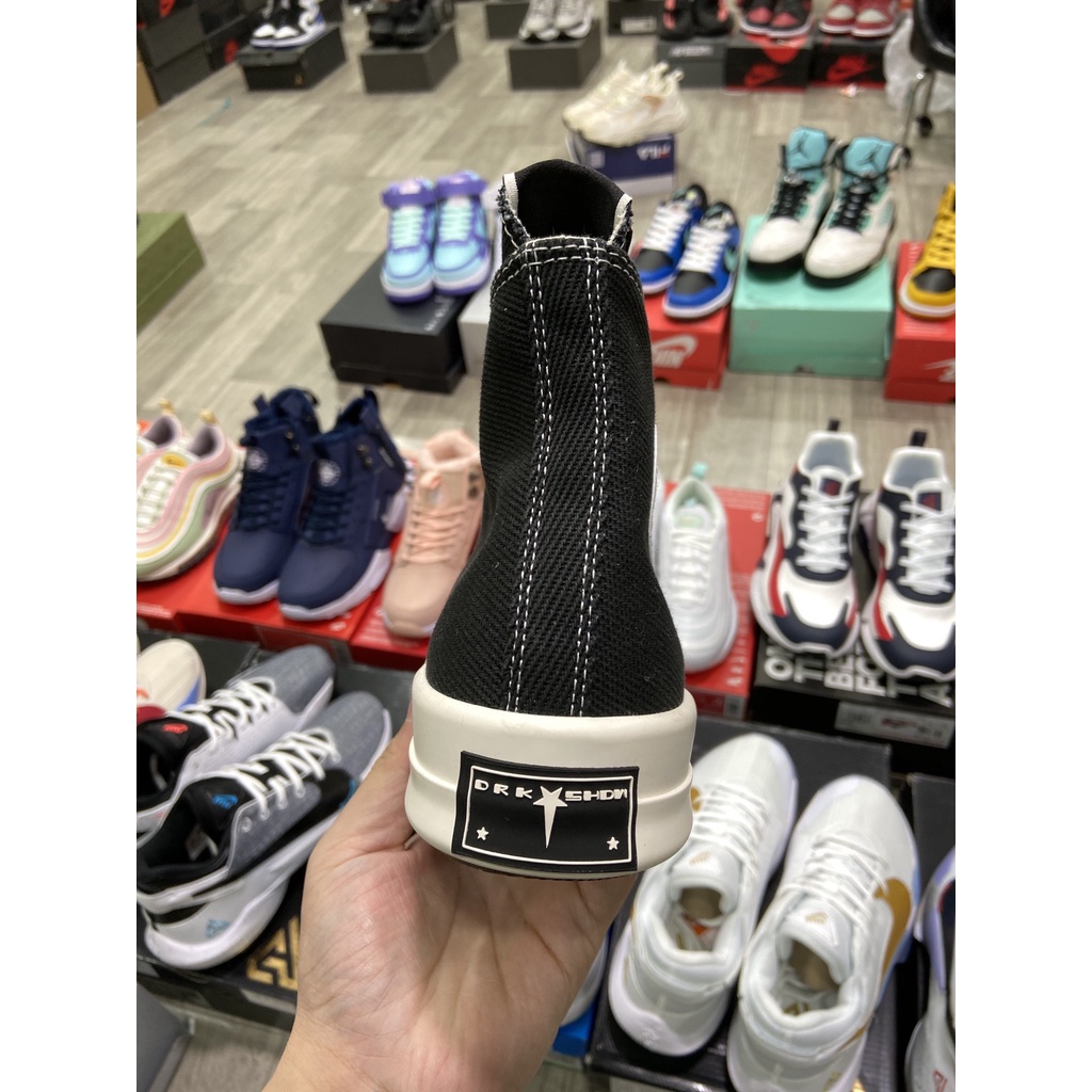 Giày RickOwens Drkshdw x Converse Turbodrk 2 màu đen trắng