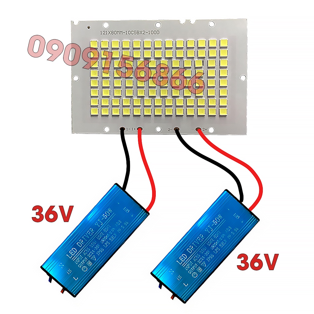 Mắt led pha smd 36v 100w