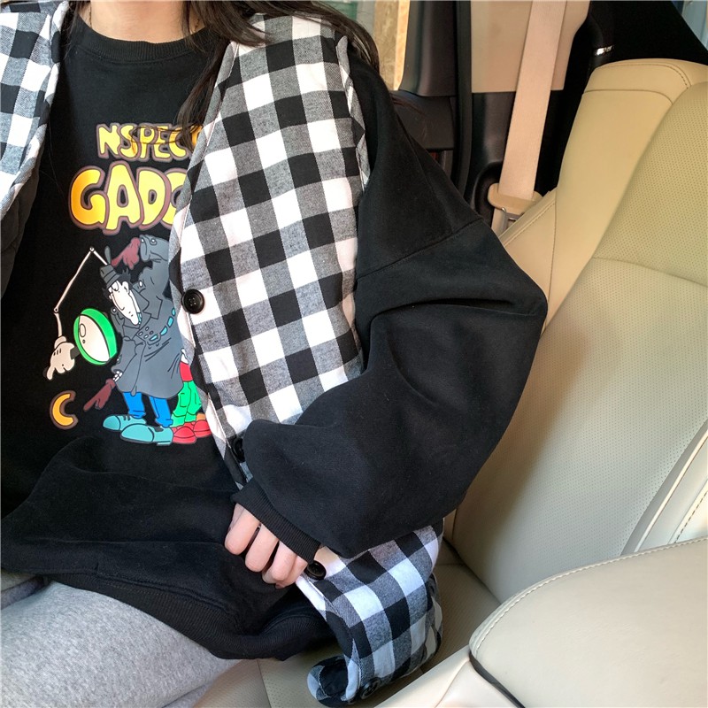 Áo sweater nữ form rộng phong cách áo sweater nữ nỉ unisex in hoạt hình GADGET thời trang du lịch đi học | BigBuy360 - bigbuy360.vn