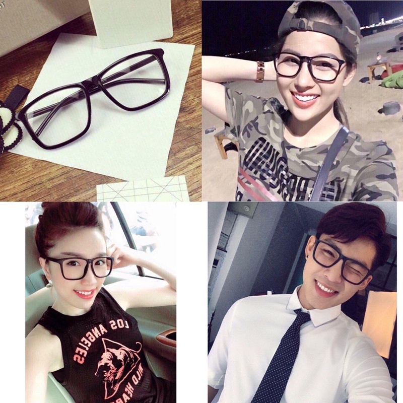 Kính thời trang nam nữ gọng nhựa dẻo 📌 freeship 📌 gọng kính trong suốt unisex đi đêm chống bụi siêu rẻ