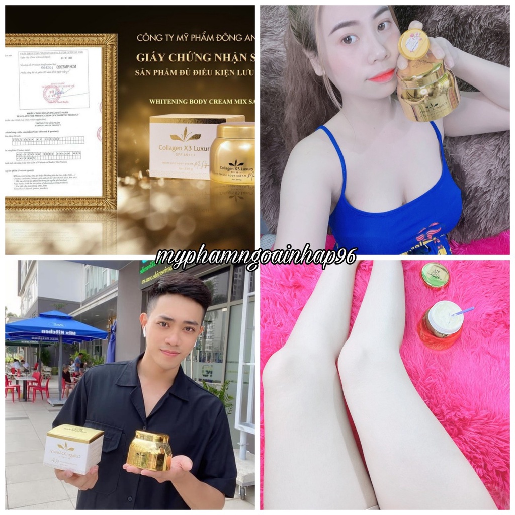 [CAM KẾT CHẤT LƯƠNG] - Kem body Collagen X3 Luxury kích trắng da chính hãng Mỹ Phẩm Đông Anh