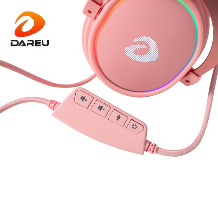 Tai Nghe Gaming Dareu EH925S Pink RGB - Hàng Chính Hãng