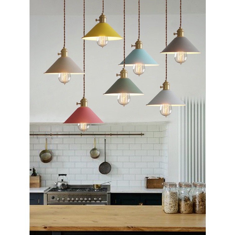 Đèn LED Treo Trần Nhà E27 Màu Macaron Phong Cách Bắc Âu Đơn Giản