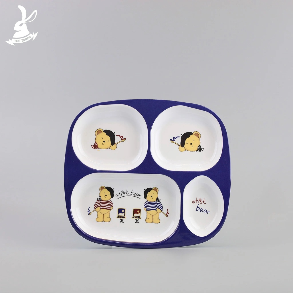 Bộ chén dĩa ăn dặm trẻ em hoa văn Artist Bear cao cấp thương hiệu Superware