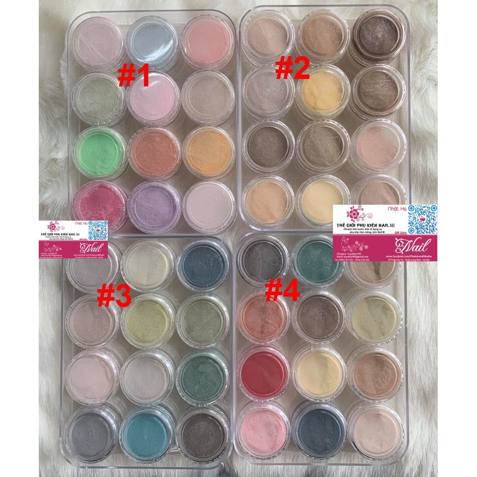 Sét Bột Mỹ 12 Màu 4 Tác Dụng (Đắp Móng - Đắp Hoa Nổi - Đắp Hoa Fantasy- Nhúng)