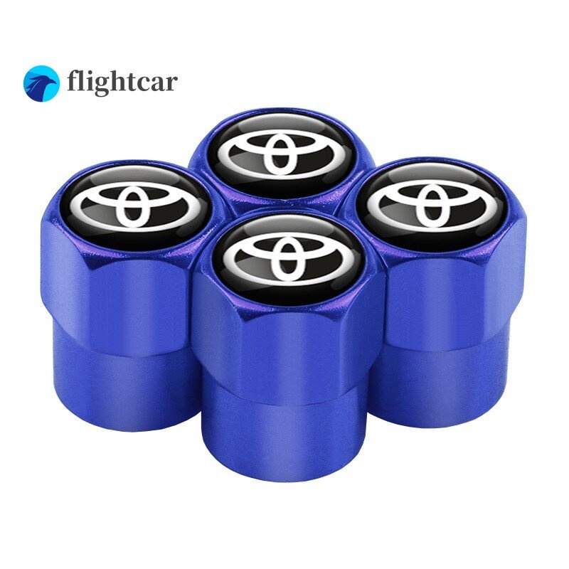 TOYOTA Set 4 Nắp Van Bánh Xe Hơi Bằng Nhôm Chuyên Dụng Cao Cấp