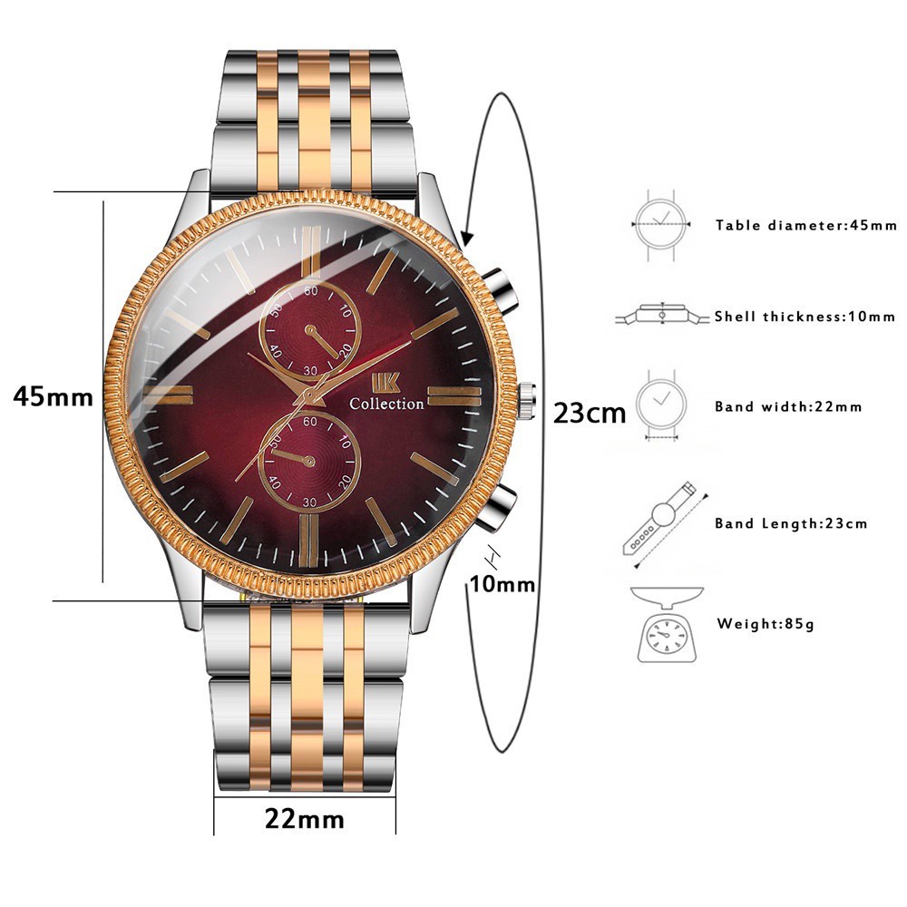 Luxury Mens Watches Stainless Steel Quartz Watch Men Business Wristwatch