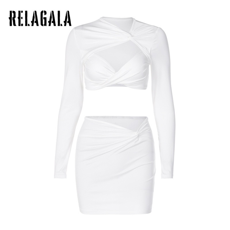 Bộ đồ Relagala màu trơn đơn giản gợi cảm thời trang dành cho nữ