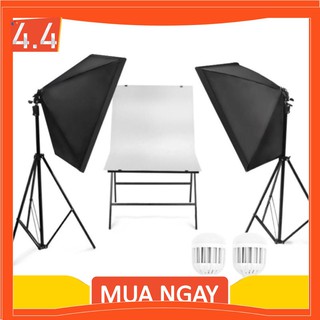 Bộ đèn studio kèm softbox 50x70 có chân đèn, hỗ trợ hắt sáng chụp ảnh sản phẩm