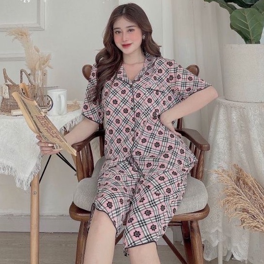 Đồ Bộ Pyjama Quần Lửng Lụa Mango Cao Cấp Hàng Có Size🌸Giảm 10K Đơn 200K | BigBuy360 - bigbuy360.vn