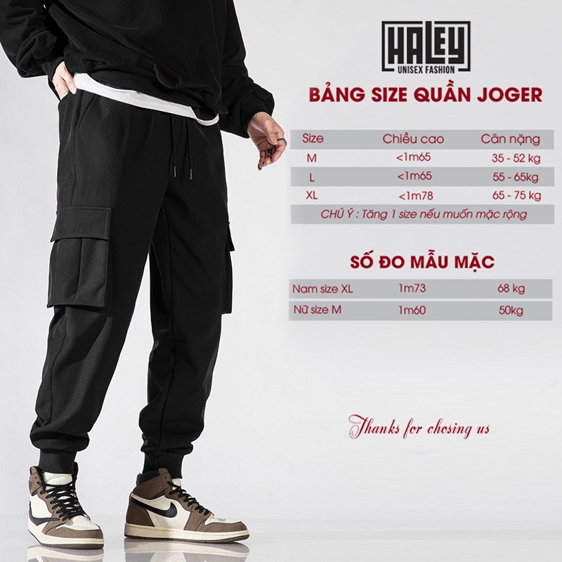 Quần jogger thể thao nam nữ unisex HALEY QD1 chất liệu cá sấu 2 da co giãn 4 chiều, không nhăn xù, quần unisex dáng rộng