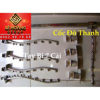 Combo Thanh Bi Treo Quần Áo Gồm 50 Tay Bi 7 CÀI và Cốc Đỡ Thanh 12 Chiếc