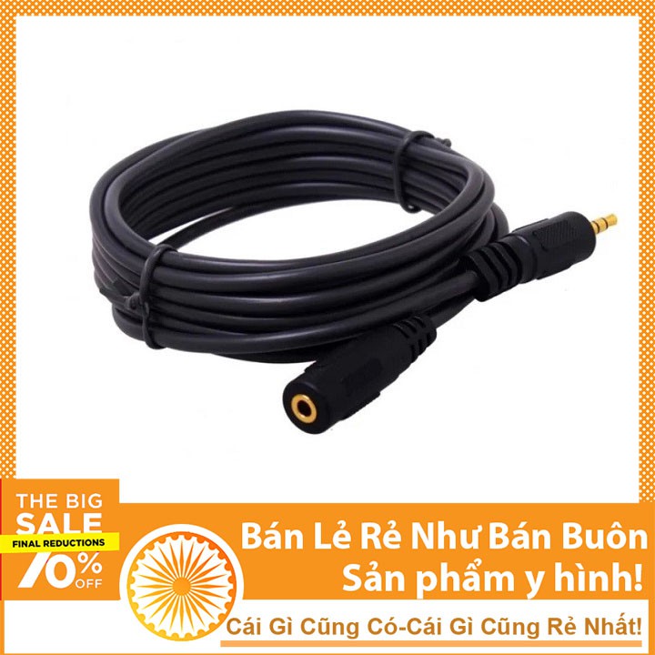 Dây Audio 3.5mm 2 Đầu Đực Cái - Dây Nối Dài Loa, Tai Nghe 1.5m