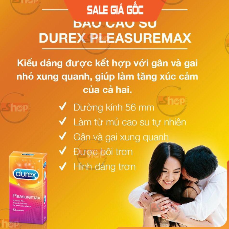 [Combo 2 hộp] Bao Cao Su Durex Gân Gai, Bcs Kéo Dài Thời Gian Quan Hệ(24 cái) - Bcs Durex Chính Hiệu. Tặng hộp bcs 3 cái