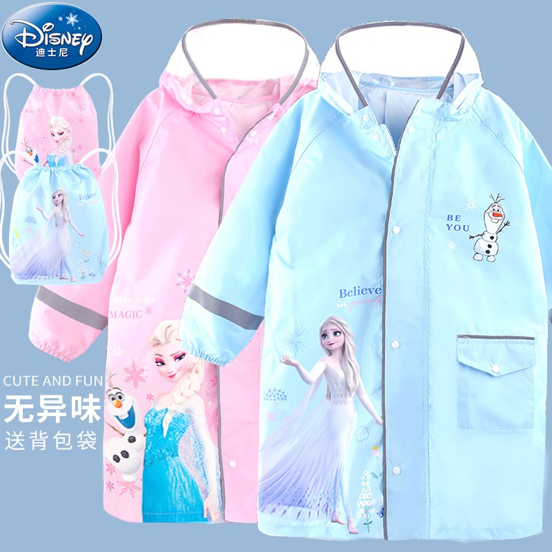 Disney Áo Mưa Họa Tiết Frozen Xinh Xắn Dành Cho Bé Gái