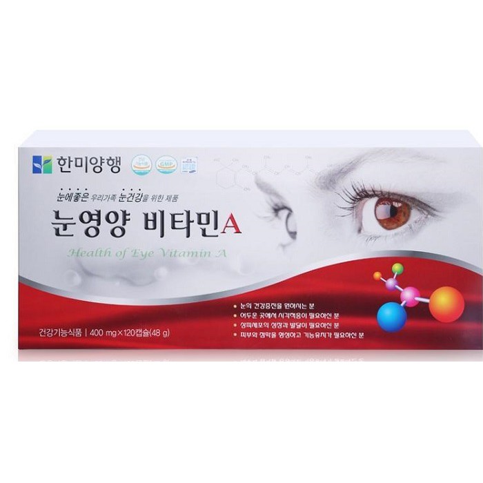 [DATE MỚI] Viên Bổ Mắt Hàn Quốc Health of eye Vitamin A, Hộp 120Viên