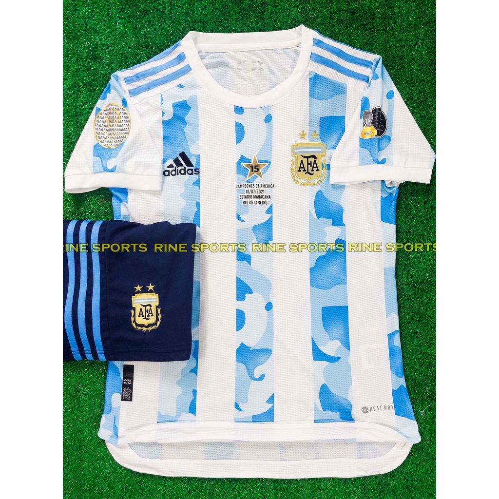 Bộ áo bóng đá Argentina sân nhà vô địch Copa hàng Thailand 2022 Giống thi đấu