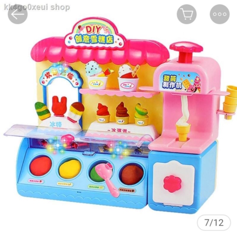 Bộ đồ chơi đất nặn quầy bán kem cho bé tha hồ sáng tạo