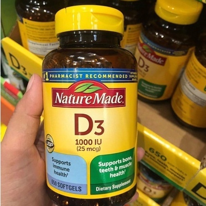 Vitamin D3 1000 IU Na ture Ma de 650 viên của MỸ