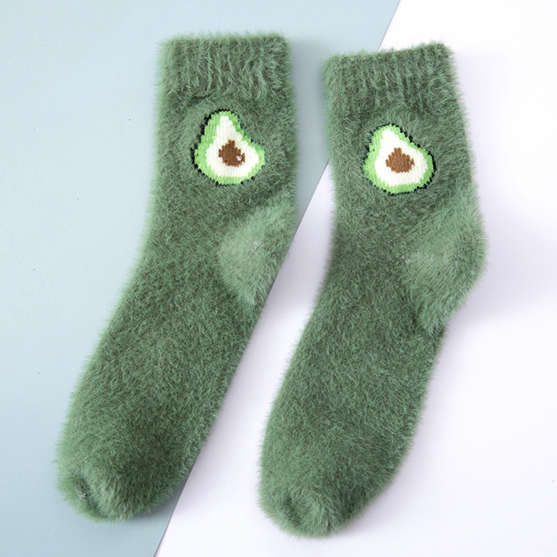 Youyo Vớ Lông Giả Họa Tiết Trái Cây Dễ Thương Giữ Ấm Mùa Đông Phong Cách Nhật Bản Cho Nữ