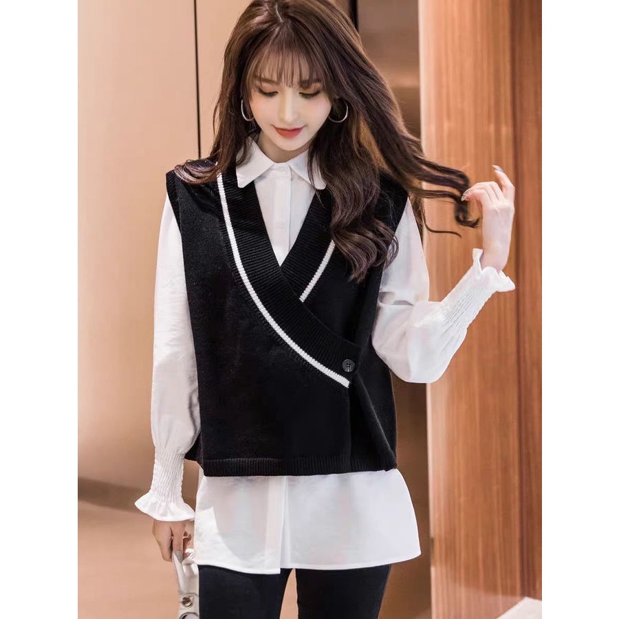 Áo Khoác Cardigan Không Tay Dáng Rộng Thời Trang Xuân Thu Phong Cách Hàn Quốc Cho Nữ | BigBuy360 - bigbuy360.vn