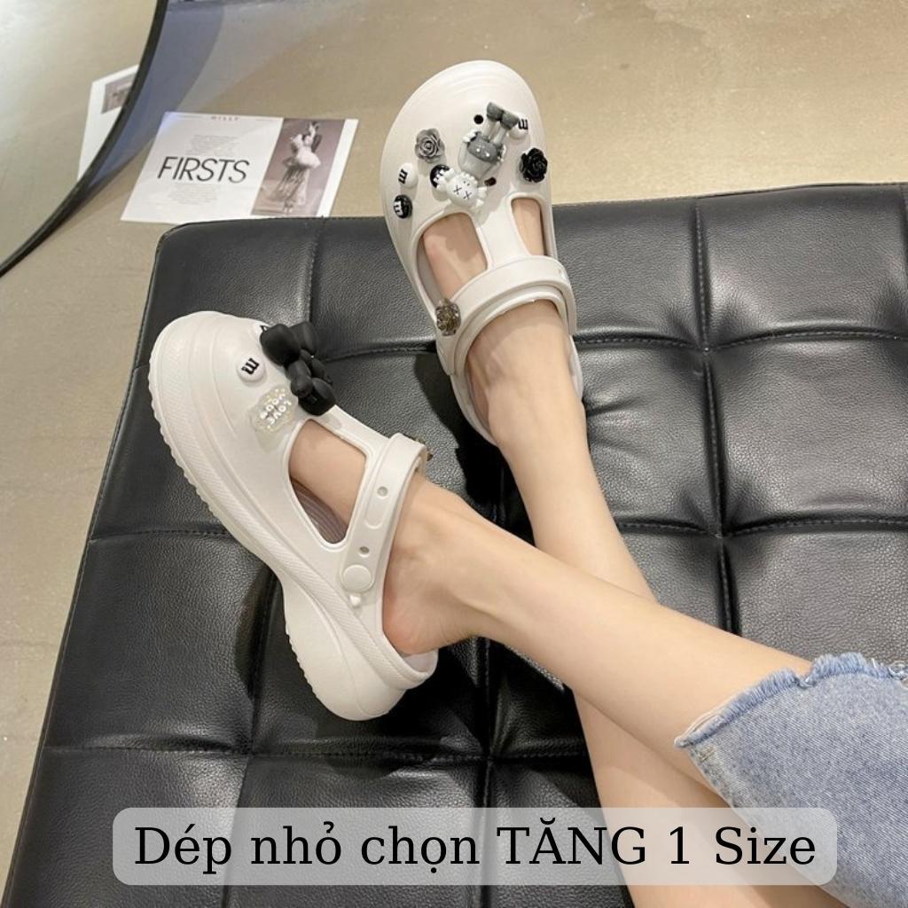 Dép cross Sandal Đế Dày Siêu Nhẹ, Tặng kèm 12 hình gắn Kaws 3D [ SỤC KHOÉT] Chọn tăng 1 size