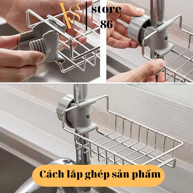 Khay Giả Inox Để Đồ Bồn Rửa Chén, Khay Inox Gắn Vòi Rữa Chén Rửa Chén Gắn Vòi Rửa Bát Cực HOT