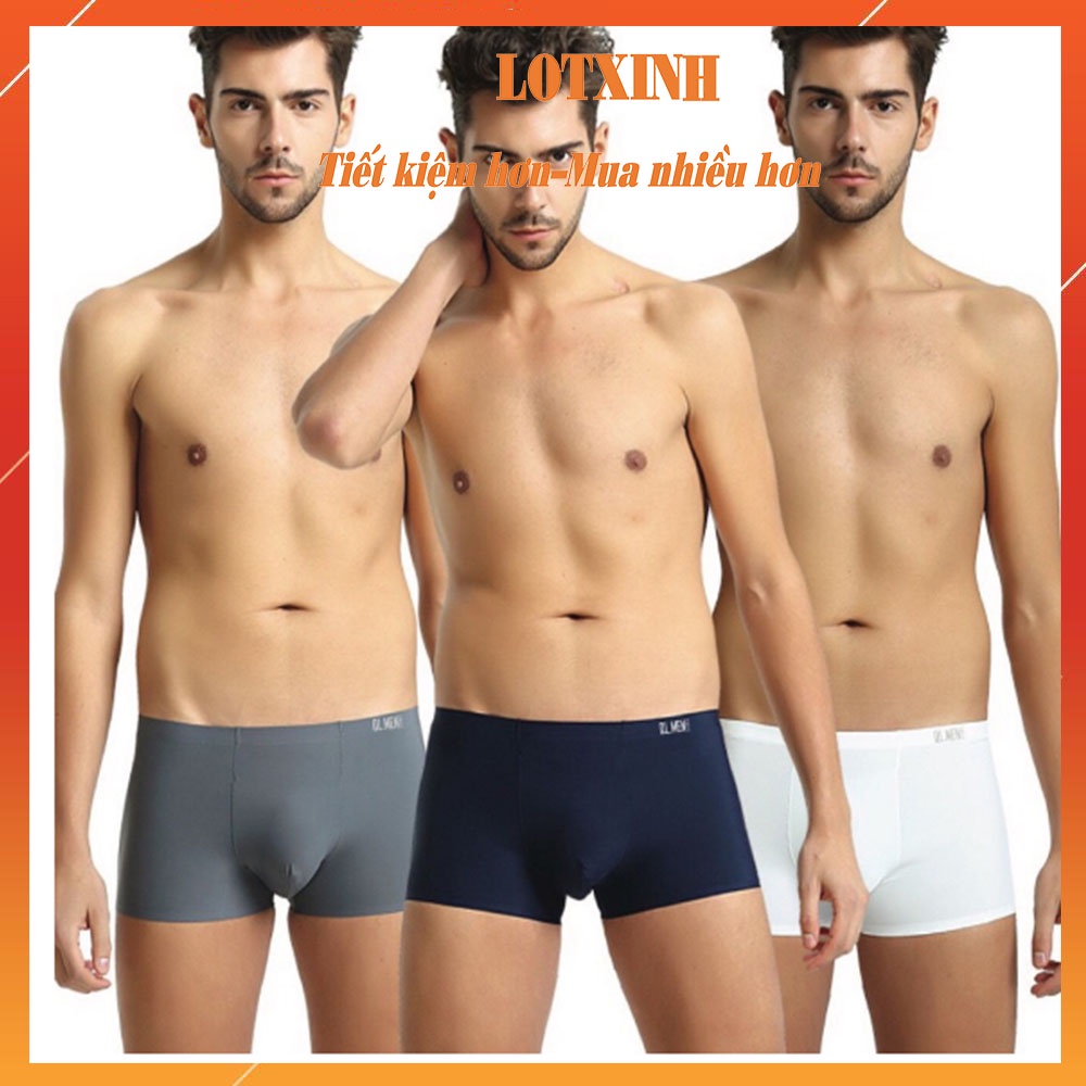 SET 3 Quần lót nam, quần boxer chất thun lạnh trơn mềm mịn siêu mát, thấm hút mồ hôi LOTNAM12